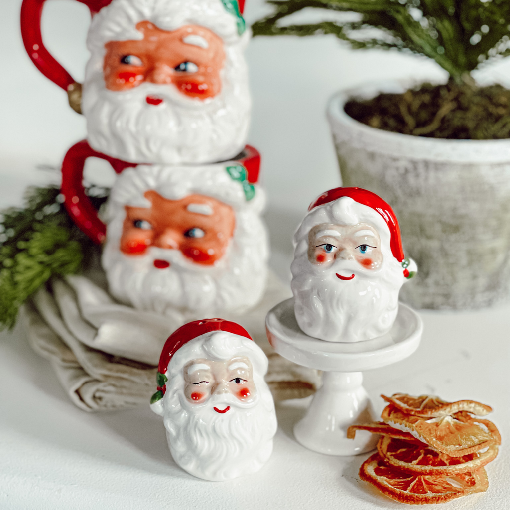 Vintage Christmas Santa Boots Salt & Pepper Set Ceramic