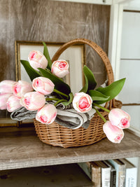 13'' Pink Real Touch Cottage Tulips Bundle