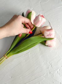 13'' Pink Real Touch Cottage Tulips Bundle