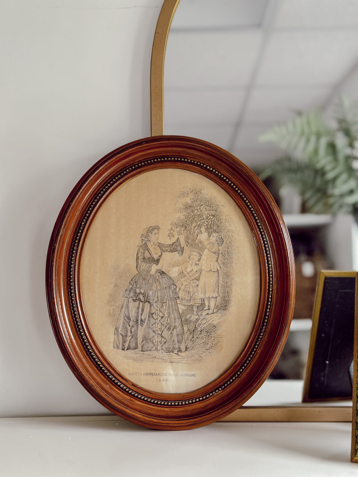 Oval Framed Wall Art with 1845 Print