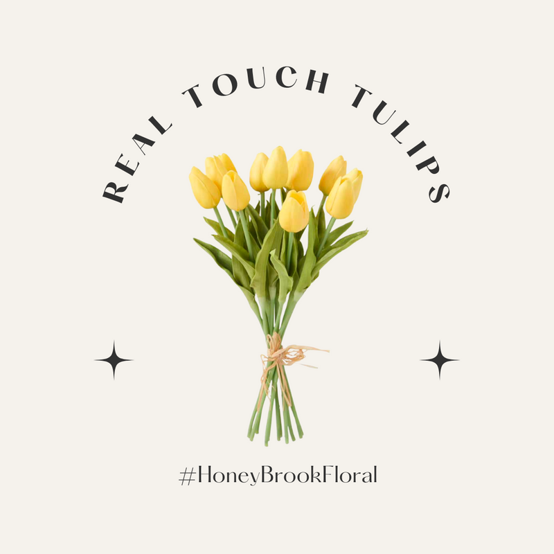 Real Touch 13.5'' Tulips Bouquet Bundle: Radiant Yellow