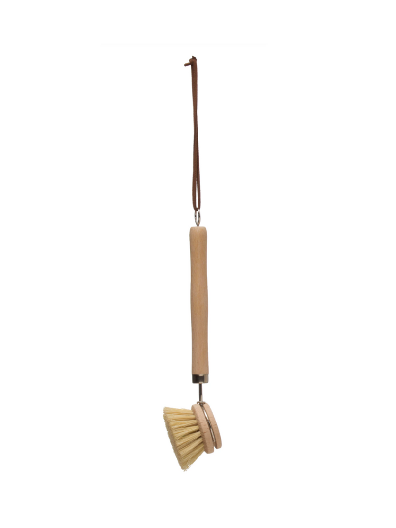 Dish Brush with Leather Strap