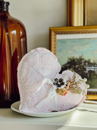 Vintage Pink Chenille Heart | Handmade in the USA