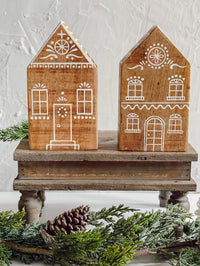 Hand-Painted Mango Wood Gingerbread House