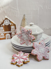 Pink Gingerbread Snowflake Ornament