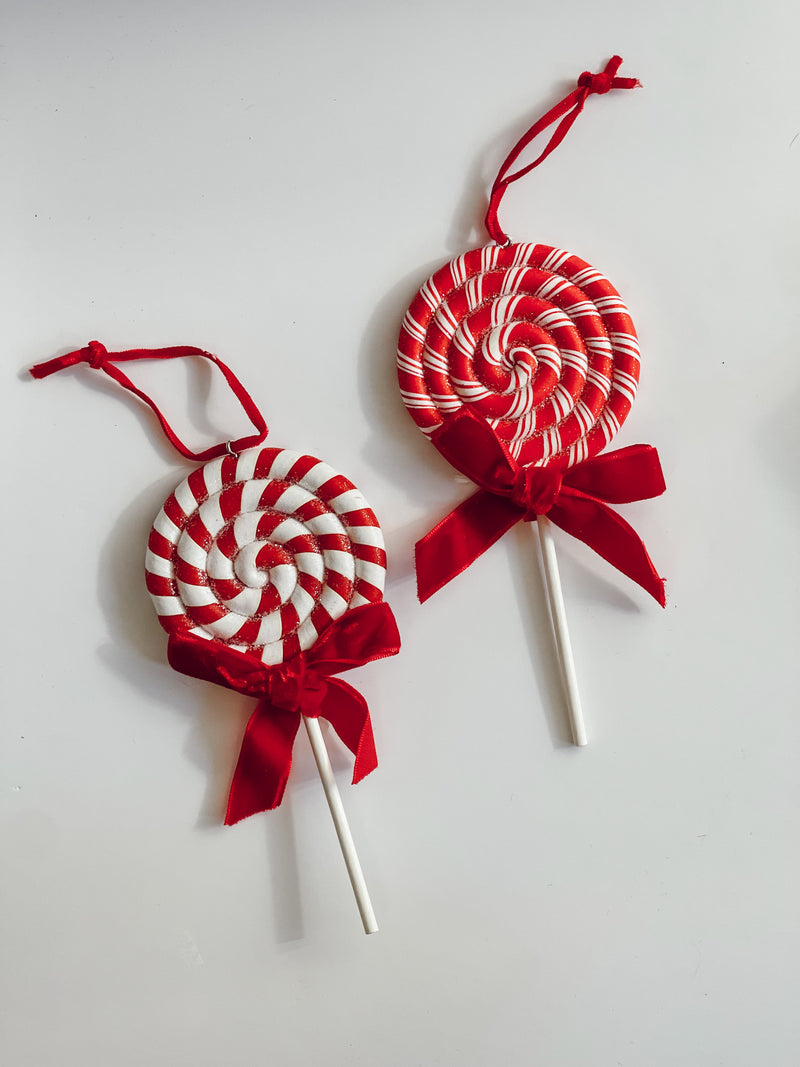 Peppermint Stripe Lollipop Ornaments
