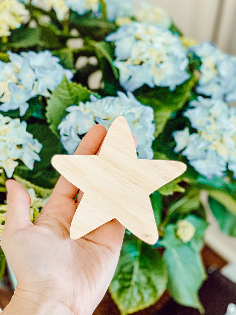 Unfinished Handmade Large Star Cutout (Thick)