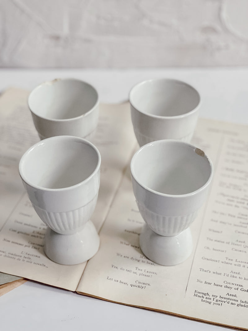 White Ironstone Egg Cups